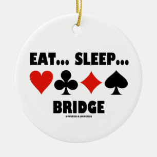 Essen Sie… Schlaf-… Brücke (Brücken-Spiel-Spaß) Keramikornament
