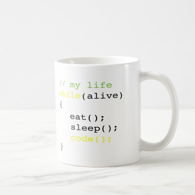Essen Sie Schlaf-Code Kaffeetasse (Rechts)