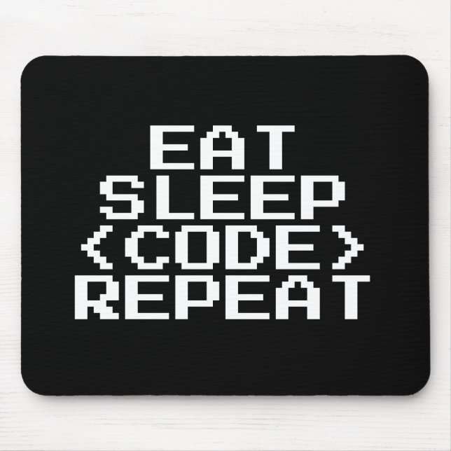 ESSEN Sie SCHLAF-CODE-WIEDERHOLUNG mousepad (Vorne)