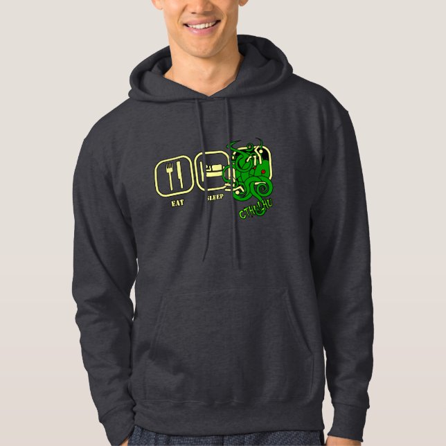 Essen Sie - Schlaf - Cthulhu mit Kapuze Sweatshirt (Vorderseite)