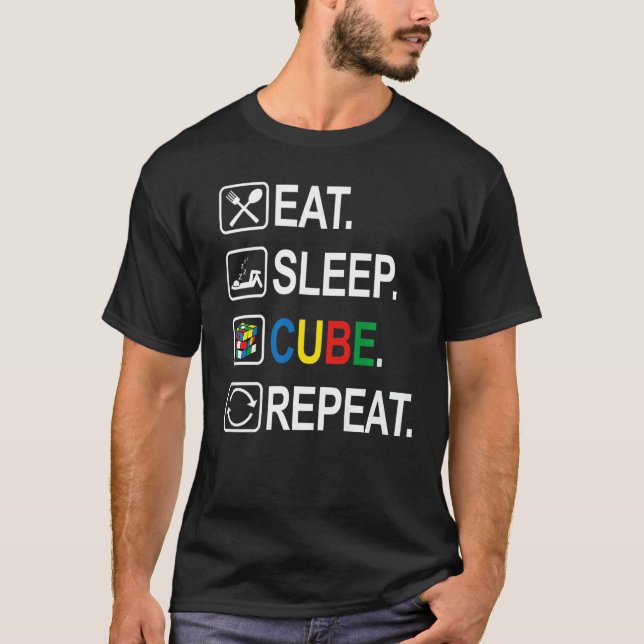 Essen Sie Schlaf Cube Wiederholung wettbewerbsfähi T-Shirt (Vorderseite)