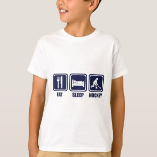 Essen Sie Schlaf-Eis-Hockey-Wiederholungs-T-Shirt T-Shirt