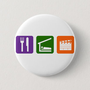 Essen Sie Schlaf-Film-Produktion Button