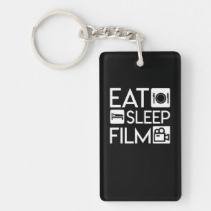 Essen Sie Schlaf-Filmregisseur-lustiges Geschenk Schlüsselanhänger