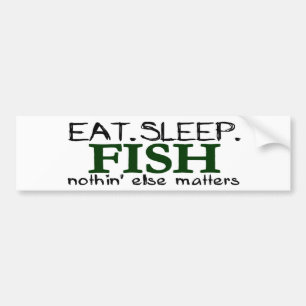 Essen Sie Schlaf-Fische Autoaufkleber