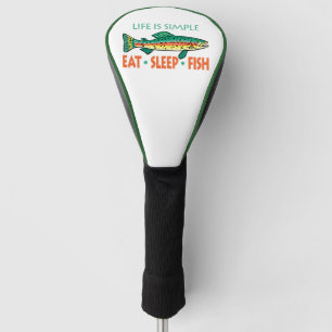 Essen Sie Schlaf-Fische - lustiges Sprichwort Golf Headcover