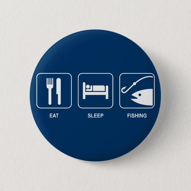 Essen Sie Schlaf-Fischen-Knopf Button (Vorderseite)