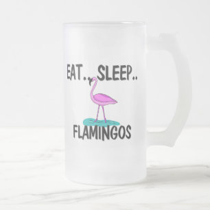 Essen Sie Schlaf FLAMINGOS Mattglas Bierglas