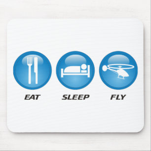 Essen Sie Schlaf-Fliege Mousepad