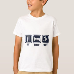 Essen Sie Schlaf Footy Wiederholung T-Shirt