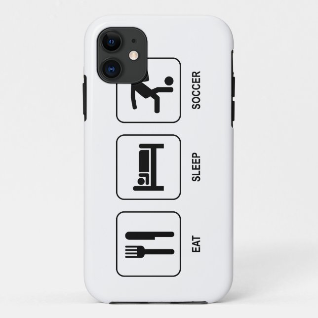 Essen Sie Schlaf-Fußball Case-Mate iPhone Hülle (Rückseite)