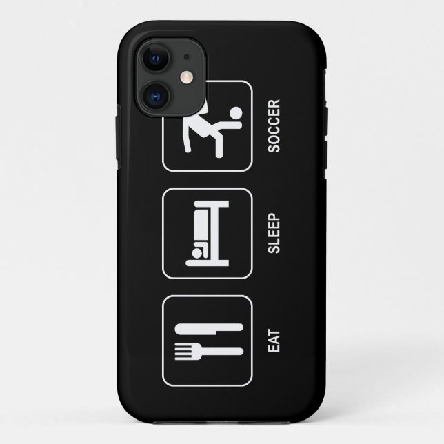 Essen Sie Schlaf-Fußball Case-Mate iPhone Hülle (Rückseite)