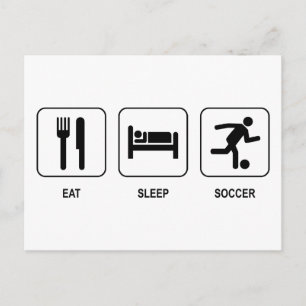 Essen Sie Schlaf-Fußball Postkarte