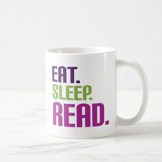 Essen Sie Schlaf gelesene Shirts und Geschenke Kaffeetasse (Rechts)