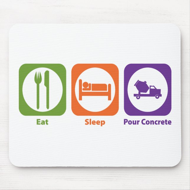Essen Sie Schlaf gießen Beton Mousepad (Vorne)
