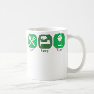 Essen Sie Schlaf-Golf Kaffeetasse