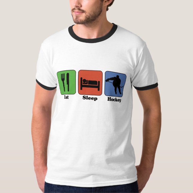 Essen Sie Schlaf-Hockey-T - Shirt (Vorderseite)