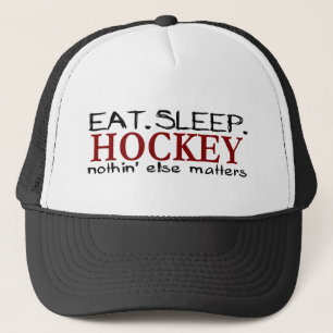 Essen Sie Schlaf-Hockey Truckerkappe