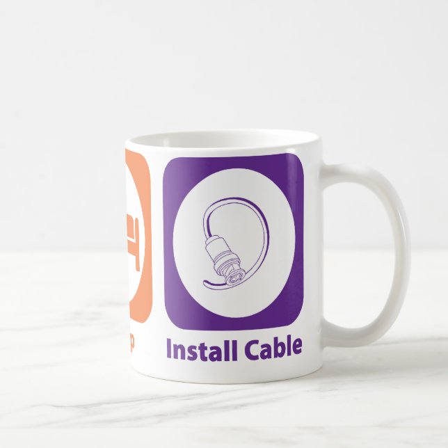 Essen Sie Schlaf installieren Kabel Kaffeetasse (Rechts)