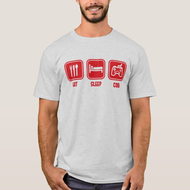 Essen Sie Schlaf KABELJAU xbox PS3 lustigen T - T-Shirt (Vorderseite)