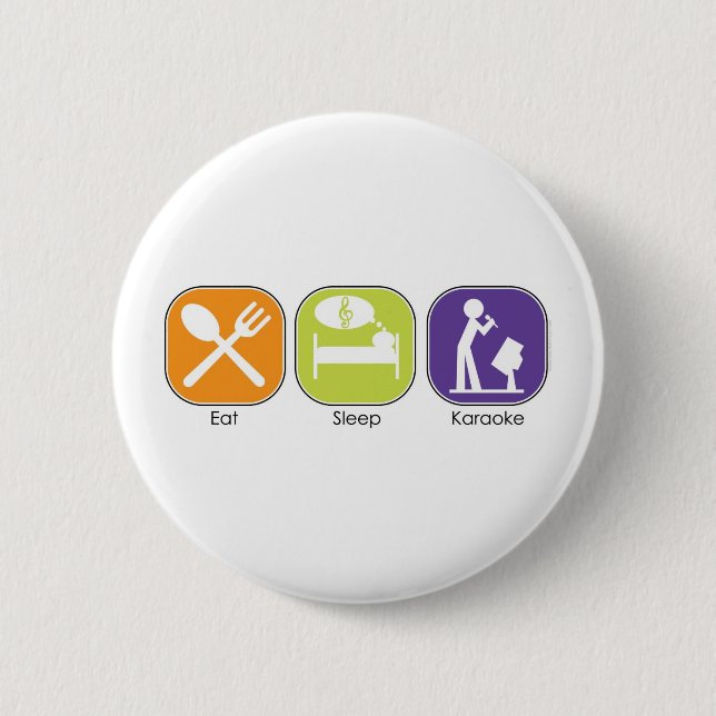 Essen Sie Schlaf-Karaoke Button (Vorderseite)