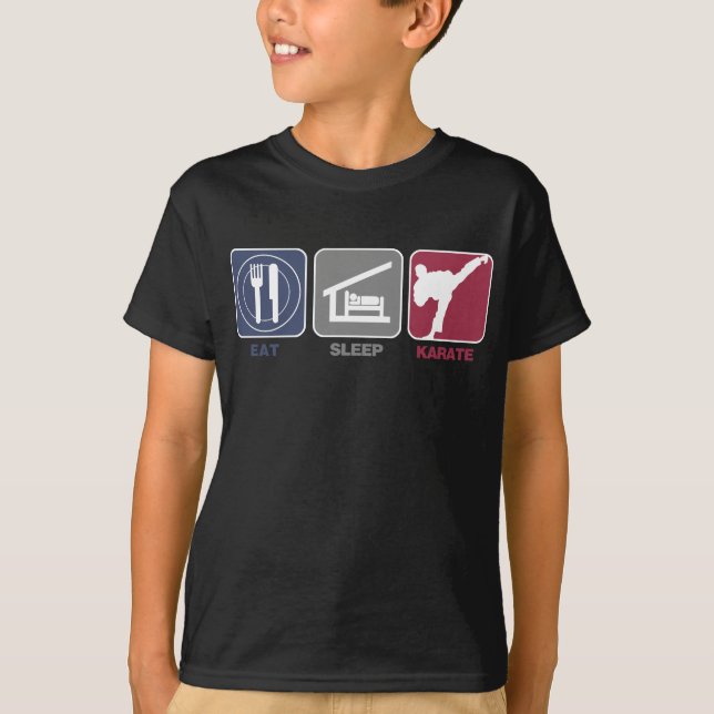 Essen Sie Schlaf-Karate - Typ T-Shirt (Vorderseite)