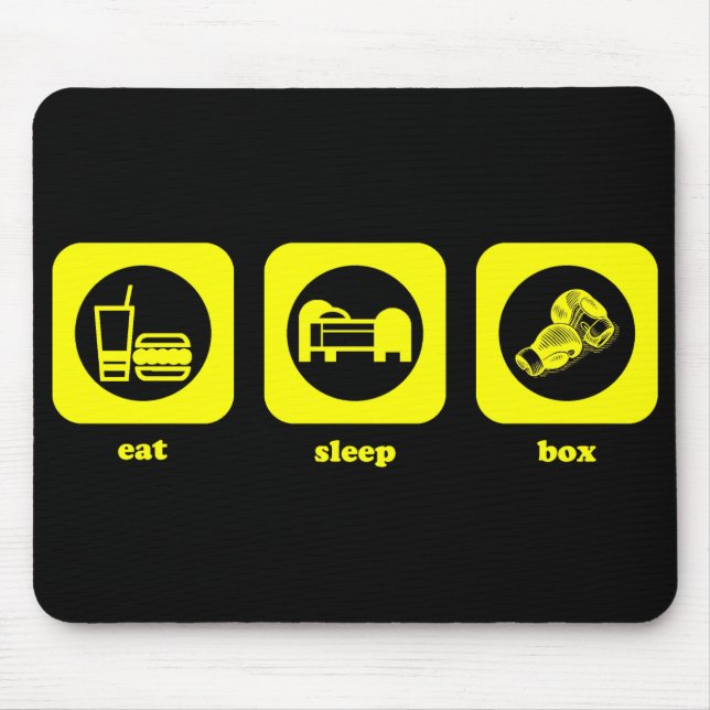Essen Sie. Schlaf. Kasten. Mousepad (Vorne)