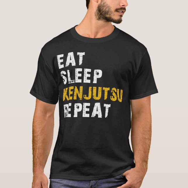 Essen Sie Schlaf Kenjutsu T-Shirt (Vorderseite)