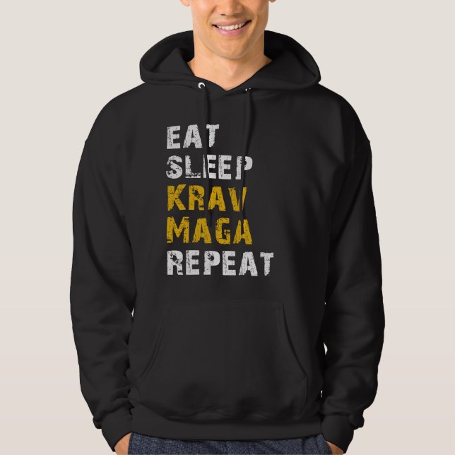 essen Sie Schlaf Krav Maga Hoodie (Vorderseite)