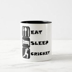 Essen Sie Schlaf-Kricket Zweifarbige Tasse