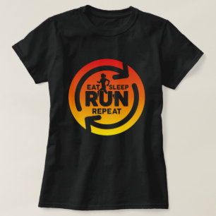 Essen Sie Schlaf laufen wiederholen Sonnenuntergan T-Shirt