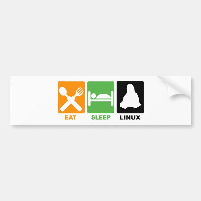 ESSEN SIE SCHLAF LINUX AUTOAUFKLEBER (Vorne)