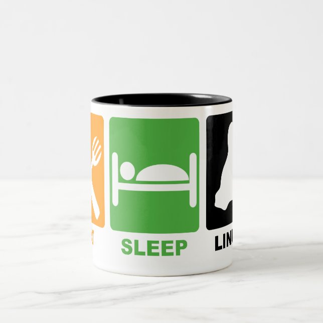 ESSEN SIE SCHLAF LINUX ZWEIFARBIGE TASSE (Mittel)