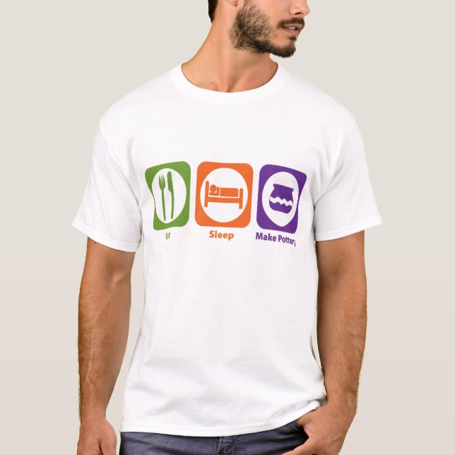 Essen Sie Schlaf machen Tonwaren T-Shirt (Vorderseite)