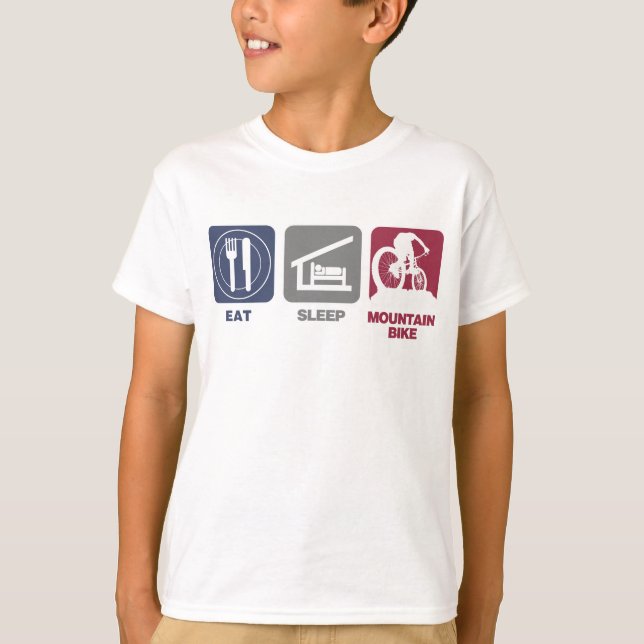 Essen Sie Schlaf-Mountainbike T-Shirt (Vorderseite)