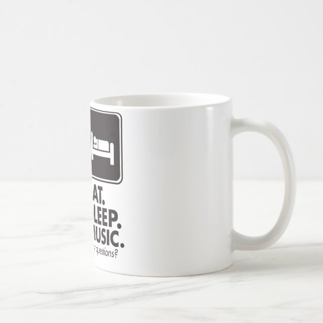 Essen Sie Schlaf-Musik - Schwarzes Kaffeetasse (Rechts)