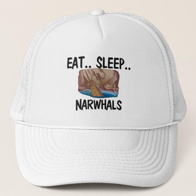 Essen Sie Schlaf NARWHALS Truckerkappe (Vorderseite)