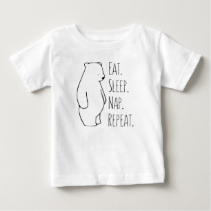 Essen Sie Schlaf-Nickerchen-polarer Bärn-Baby u. Baby T-shirt
