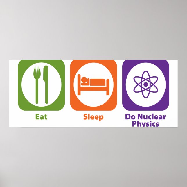 Essen Sie Schlaf Nukleare Physik Poster (Vorne)