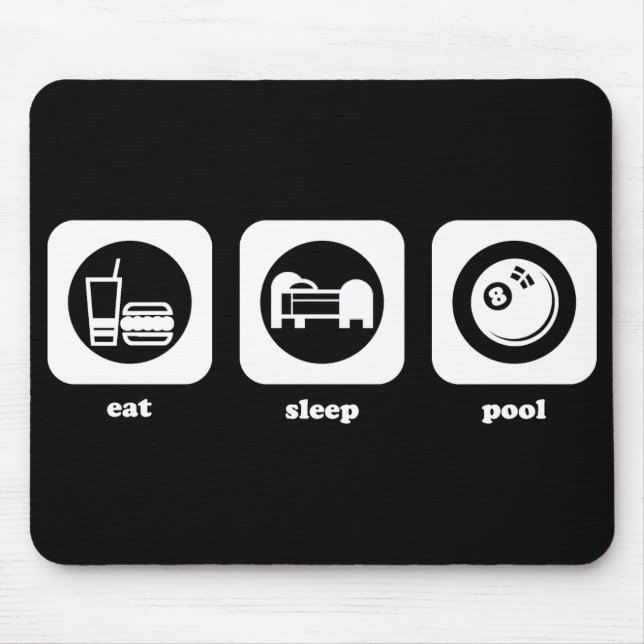 Essen Sie. Schlaf. Pool. Mousepad (Vorne)