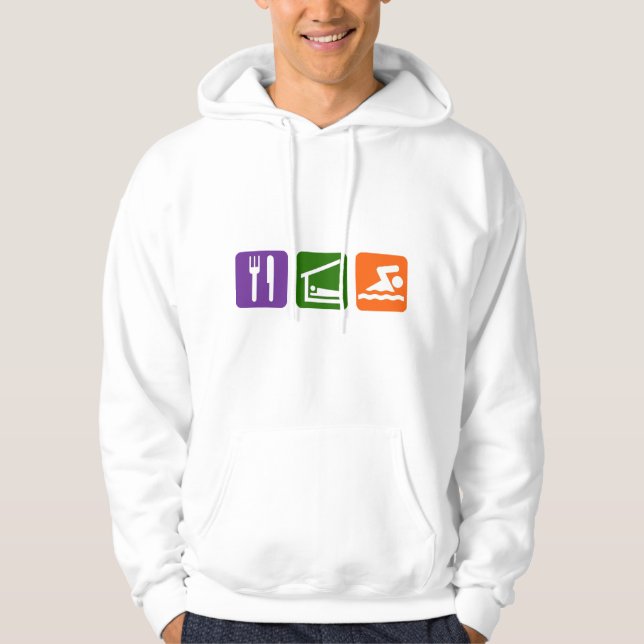 Essen Sie Schlaf-Schwimmen Hoodie (Vorderseite)