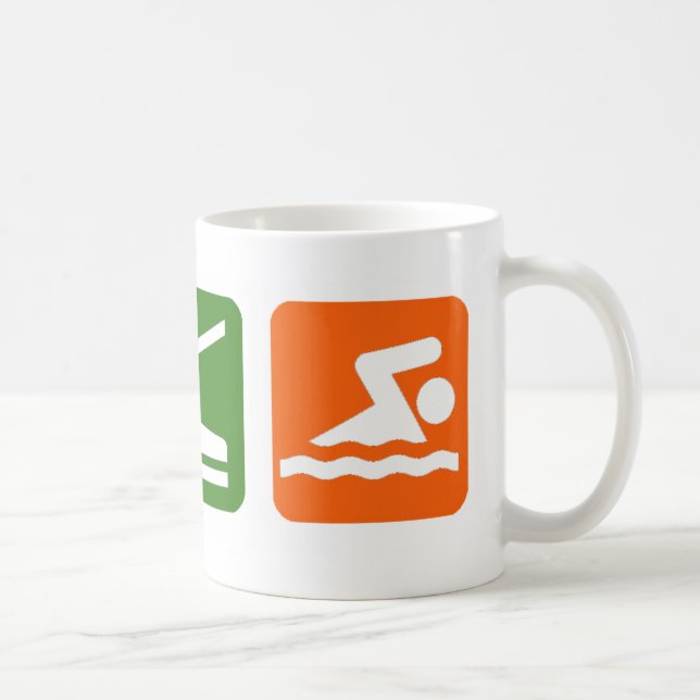 Essen Sie Schlaf-Schwimmen Kaffeetasse (Rechts)
