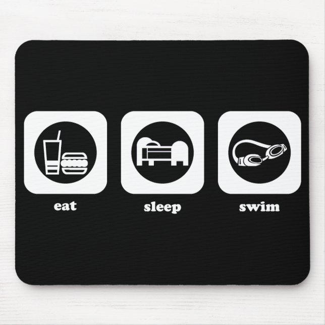 Essen Sie. Schlaf. Schwimmen. Mousepad (Vorne)