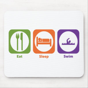 Essen Sie Schlaf-Schwimmen Mousepad