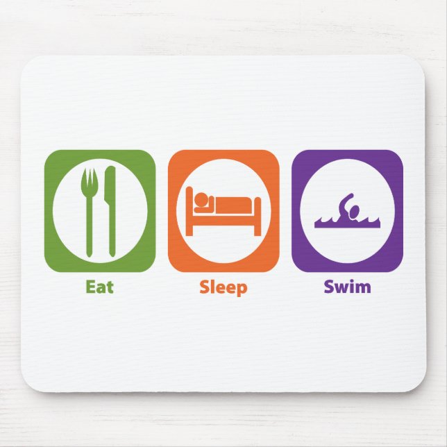 Essen Sie Schlaf-Schwimmen Mousepad (Vorne)