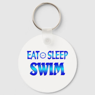 Essen Sie Schlaf-Schwimmen Schlüsselanhänger