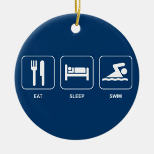 Essen Sie Schlaf-Schwimmen-Verzierung Keramik Ornament