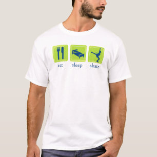 Essen Sie Schlaf-Skate-Eis-Skaten-T-Shirt T-Shirt