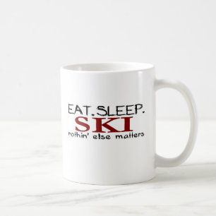 Essen Sie Schlaf-Ski Kaffeetasse