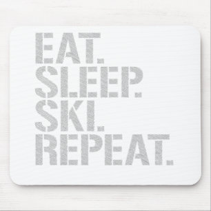 Essen Sie Schlaf-Ski-Wiederholung Mousepad